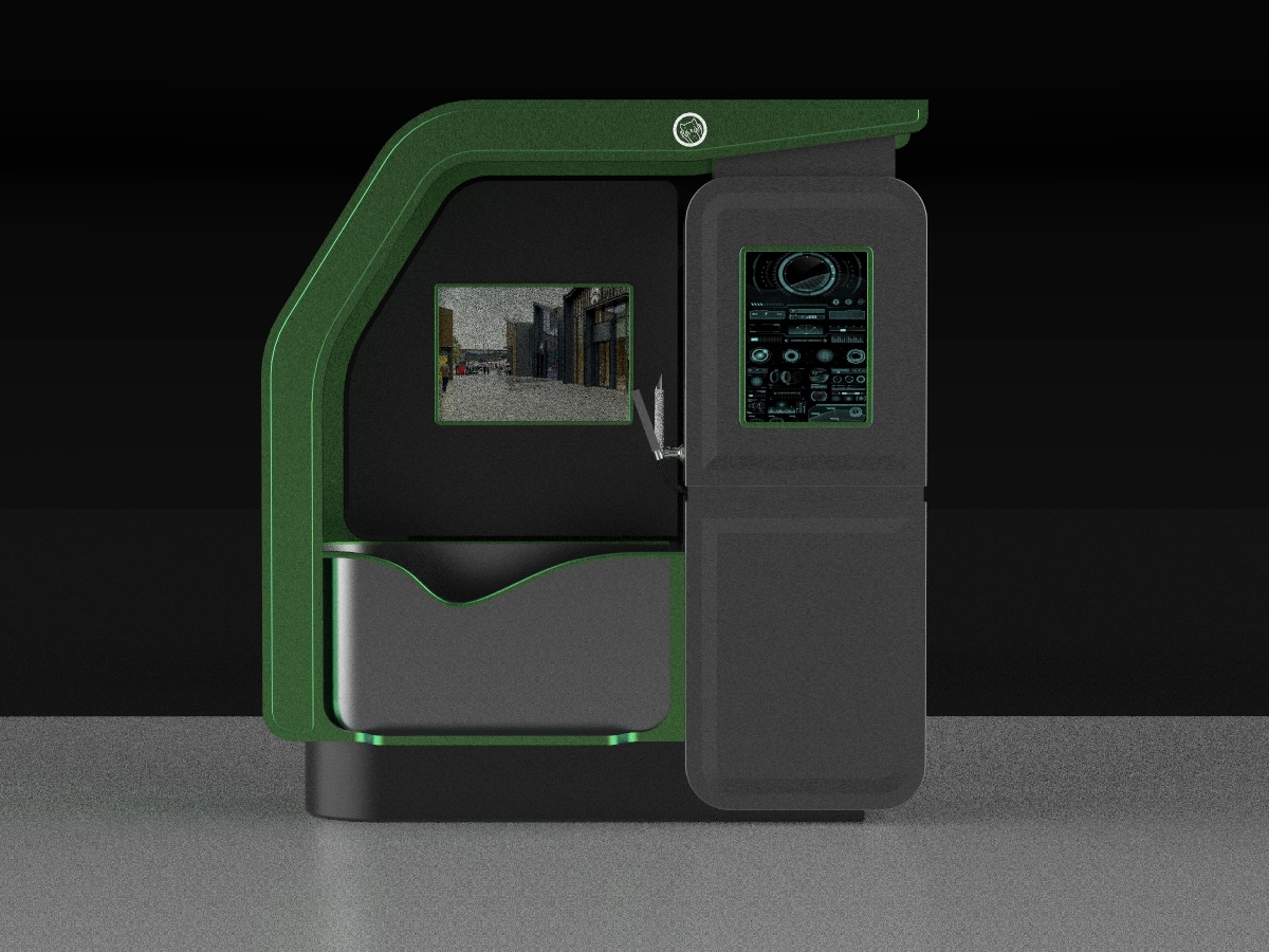 Pet Wash Machine front elevation on a dark background